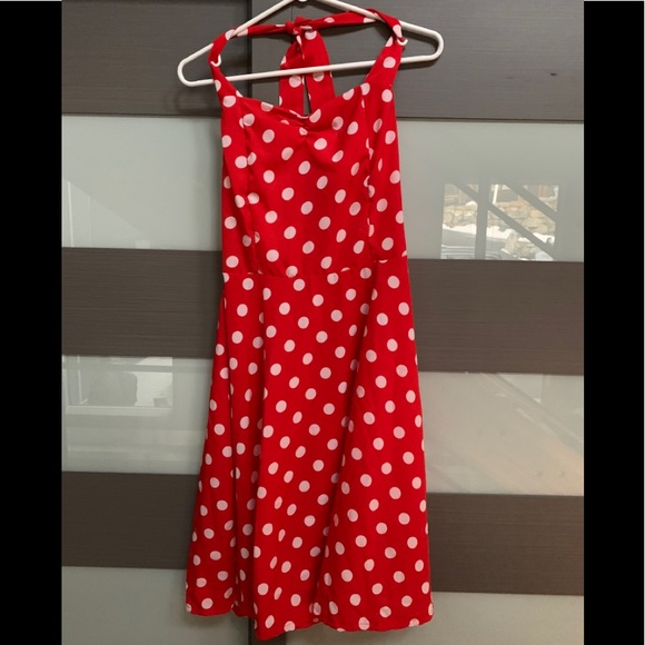 2/$50❤️  New Retro Red+White Pokadot Halter Dress - Picture 2 of 6